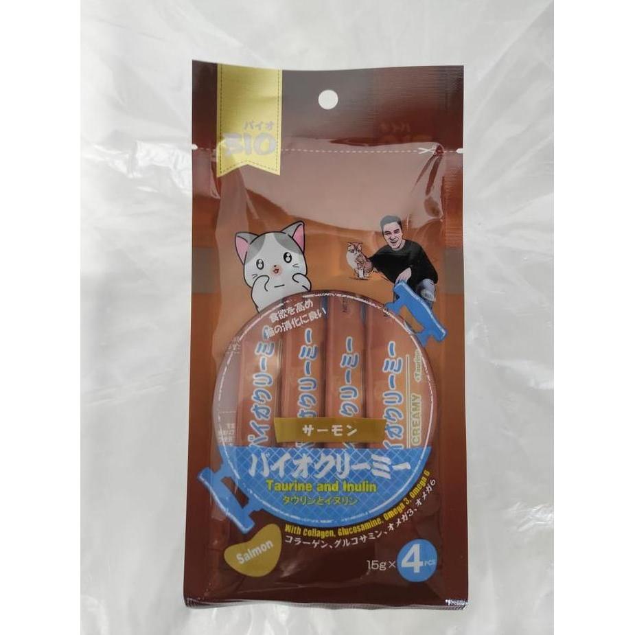 Gato - Bio Creamy Snack Kucing Rasa Salmon 1 Pack (4X15Gr)