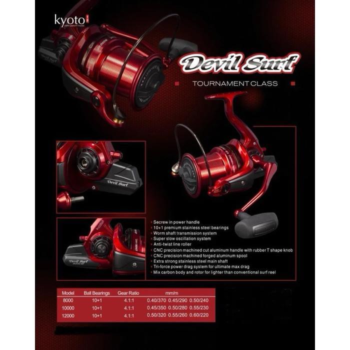 REEL LONG SPOOL KYOTO DEVIL SURF POWER HANDLE - REEL KYOTO DEVIL SURF, 8000