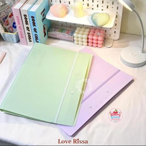 Map Miko Klip Penjepit Dokumen Keeper Binder File Organizer Kertas Love Rissa