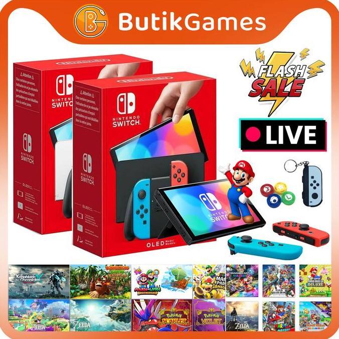 Bestseller- [Promo Flash Sale Live Harga special ] Nintendo Switch OLED CFW Full Game bebas isi game