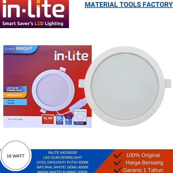 lampu downlight LED 18 Watt Inlite INDS602R - Downlight Plafon Inlite