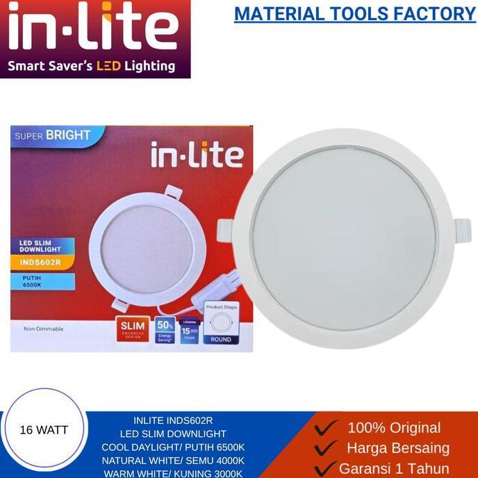 lampu downlight LED 16 Watt Inlite INDS602R - Downlight Plafon Inlite