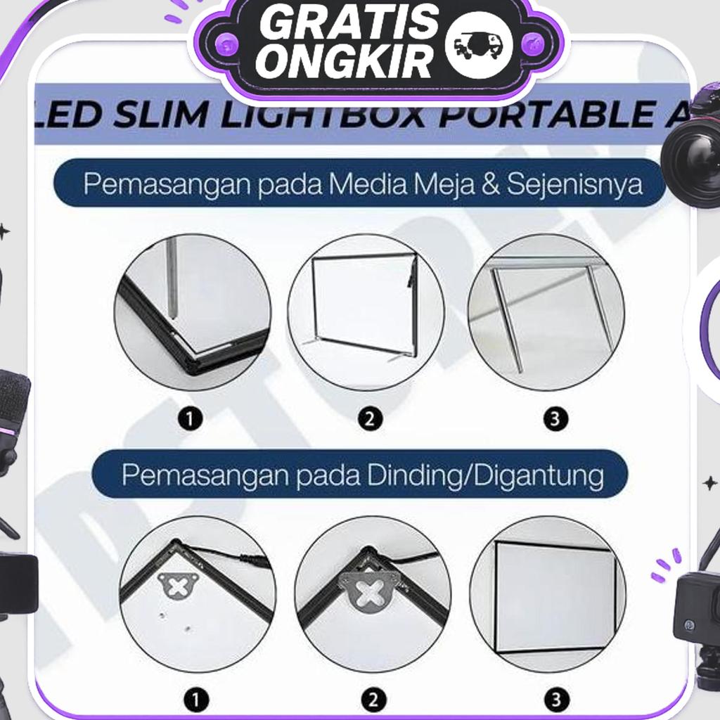 Slim Light Box Led A3 - Lampu Display Frame Poster Neon Box Led Untuk Iklan Elegan Lampu Iklan Neon 