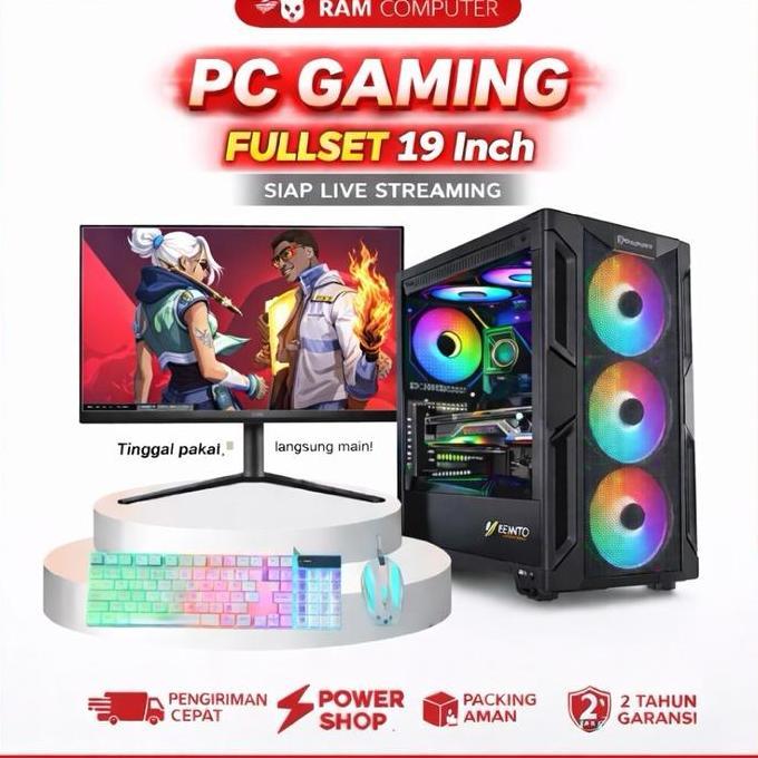 TERBARU READY PC GAMING I5 VGA 4GB DDR5 RAM 16GB DDR5 SSD 128GB - PC GAMING FULLSET - KOMPUTER FULLS