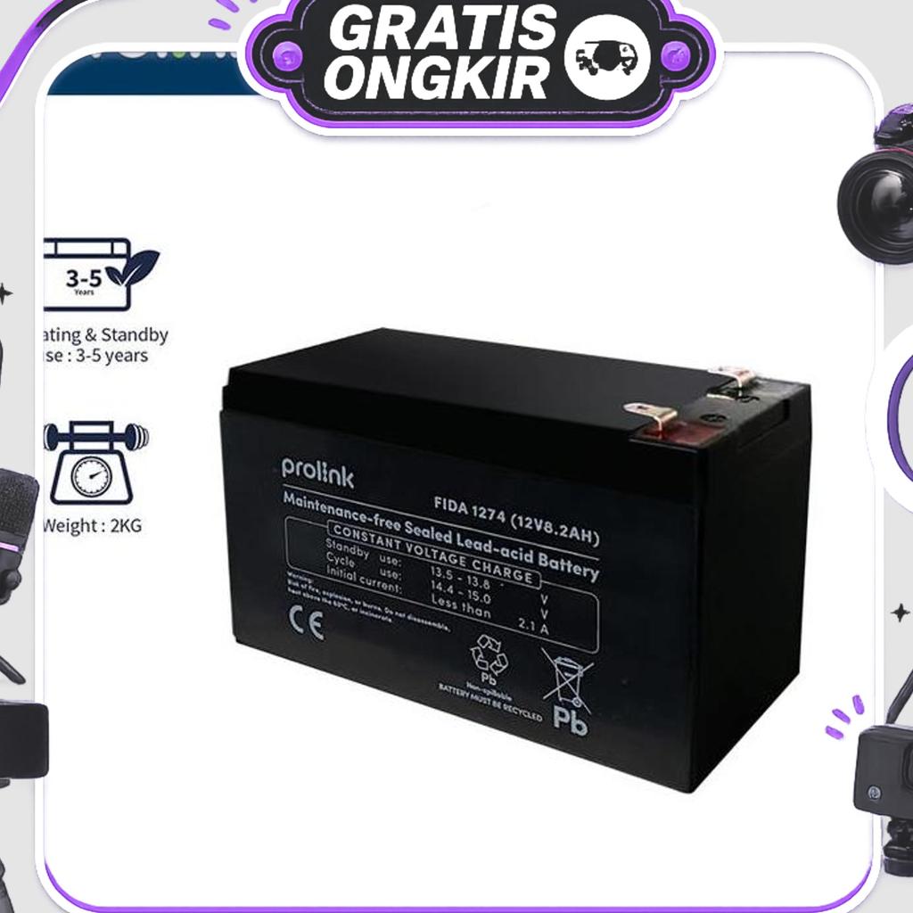 Baterai Ups Prolink 12V / 8.2Ah/ Ups / Vrla