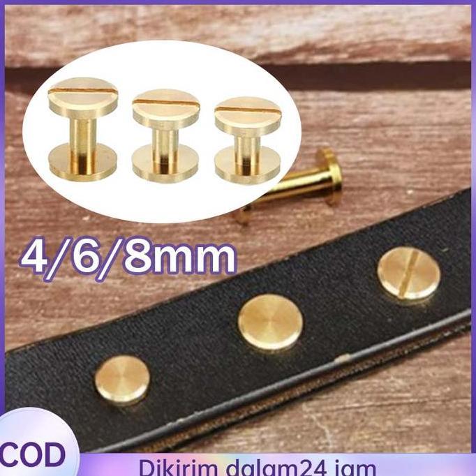 DY18 >> Baut Tas Pentol 10 Pasang Button Head Studs Mur Baut Ikat Pinggang Kulit Aksesori Tas Akseso