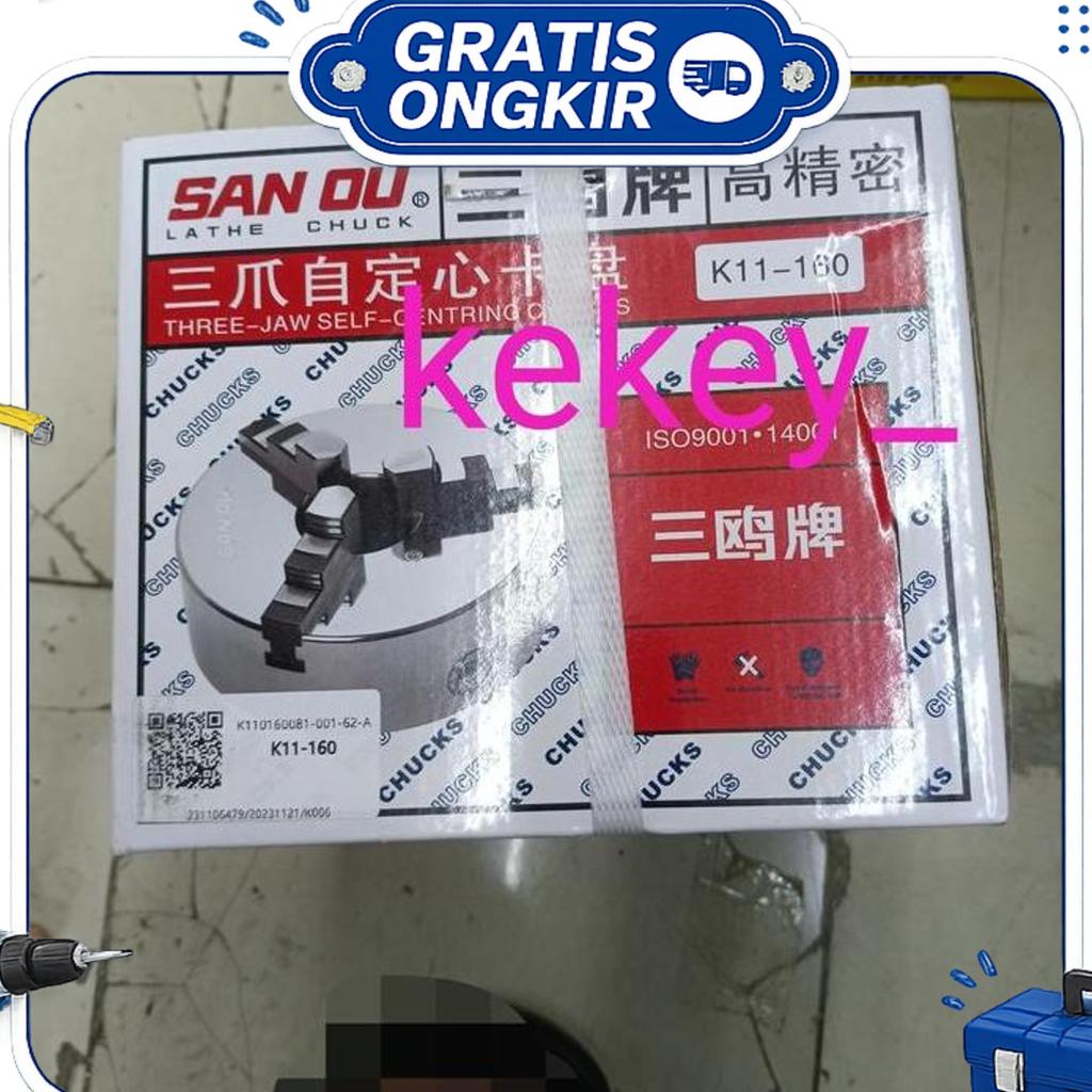 Chuck Bubut 6" Inch 3 Jaw Claw Bubut 3 Jaw Catok Kepala Bubut 6" Inch Merek Sanau