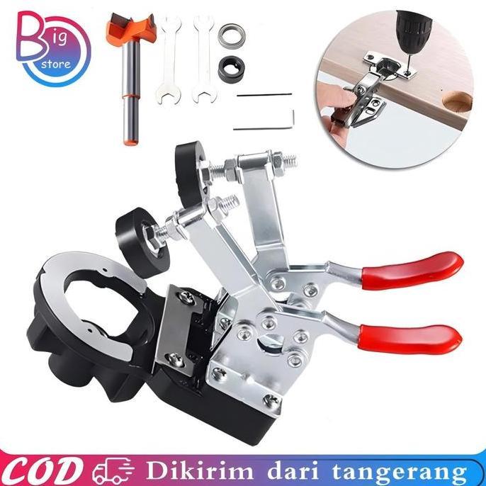 LEKCTROM 1set bor engsel sendok 35mm hole drill guide jig engsel sendok pelubang engsel sendok