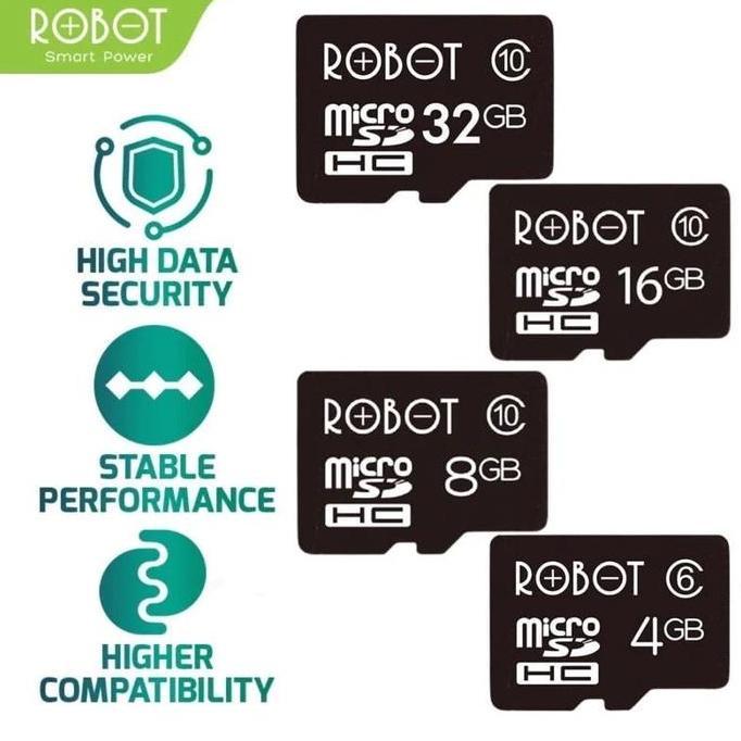 ROBOT Memori Card/Kartu Micro SD 4Gb, 8Gb, 16Gb, 32Gb, 64Gb