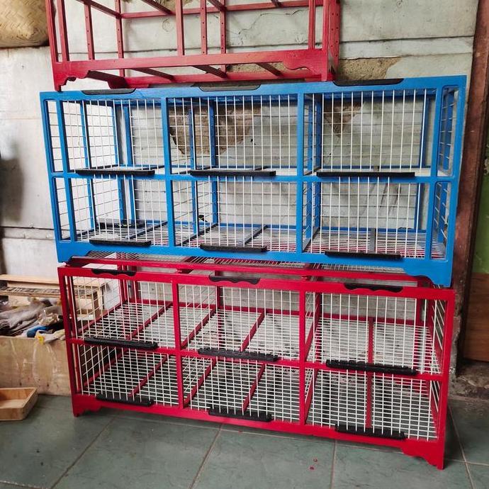Dongdang Jemur Burung Merpati 6Pintu Ukuran Jumbo,Jeruji Fiber