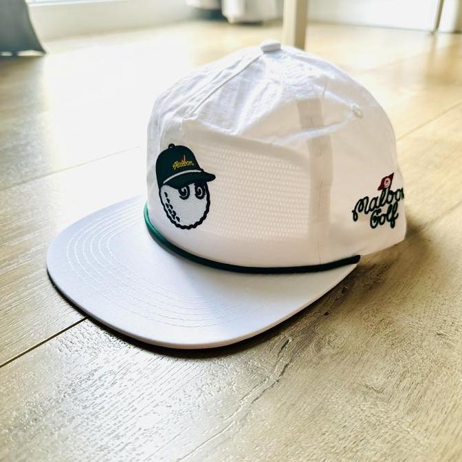 Malbon Golf The Masters Pimento Nylon Rope Golf Hat Cap Topi Golf Original LM
