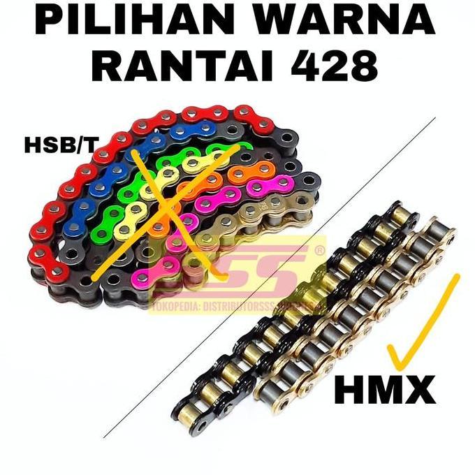 Promo GEARSET SSS SCORPIO 428 RANTAI SSS HMX GOLD BLACK GIRSET GIR SET GEAR SET Diskon