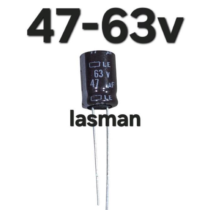 GLOSIR 47 UF 63V ) ELKO ELCO 47UF63V 63V47UF 47 UF MIKRO MICRO MF 63 V VOLT 63V 63VOLT 47UF 47MICRO 