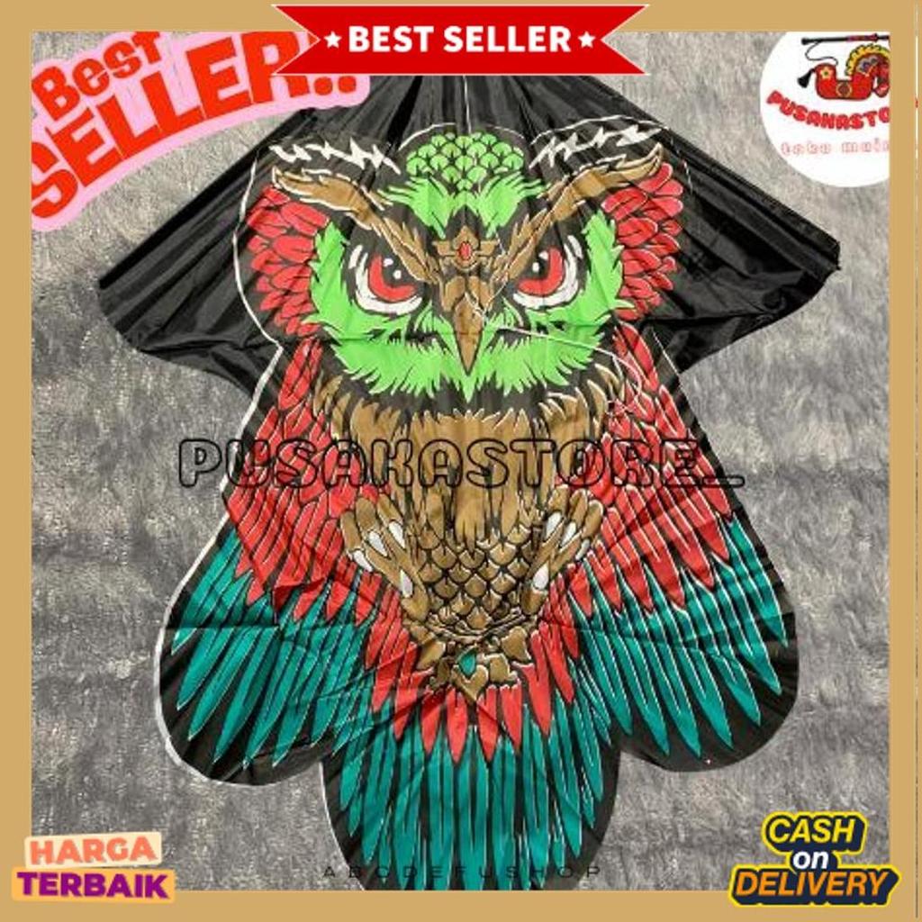 Cuci Gudang Layangan Motif Kain- Motif Burung Hantu/ Barong Bali/ Superman/ Spiderman | Layangan Pan