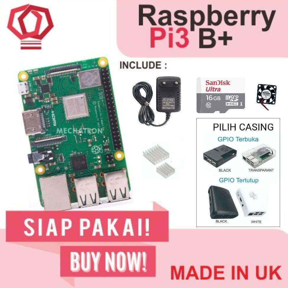 Raspberry Pi3 Pi 3 Model b+ 3b+ Plus Paket Lengkap Komplit Complete Siap Pakai