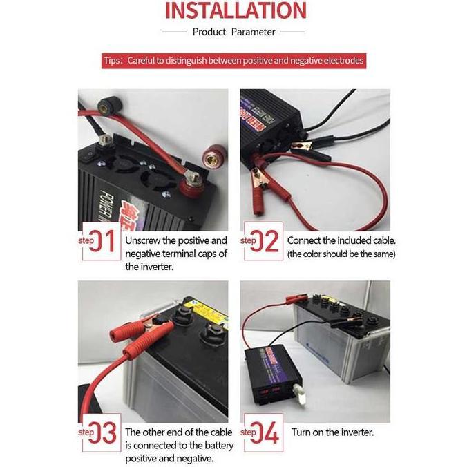 Taffware Car Power Inverter DC 12V to AC220V 3000W 2000W 1000W - NBQ1000W