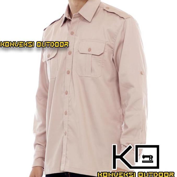 Baju Kemeja PDL Pria Wanita Lapangan Outdoor Seragam PDH Dinas Cream