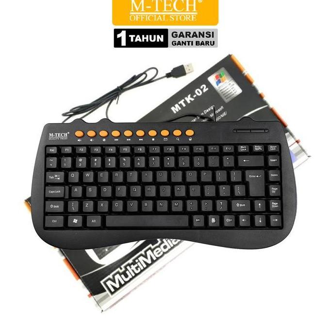 MTECH Keyboard Mini Multimedia MTK 02 untuk PC Komputer Laptop Smartphone - Garansi 1 Tahun Ganti Ba