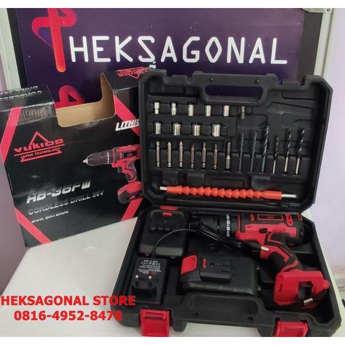 @=@=@=@=] NEW BOR CORDLESS YUKIDO 36V IMPACT DRILL 13MM SET KOPER Balikpapan