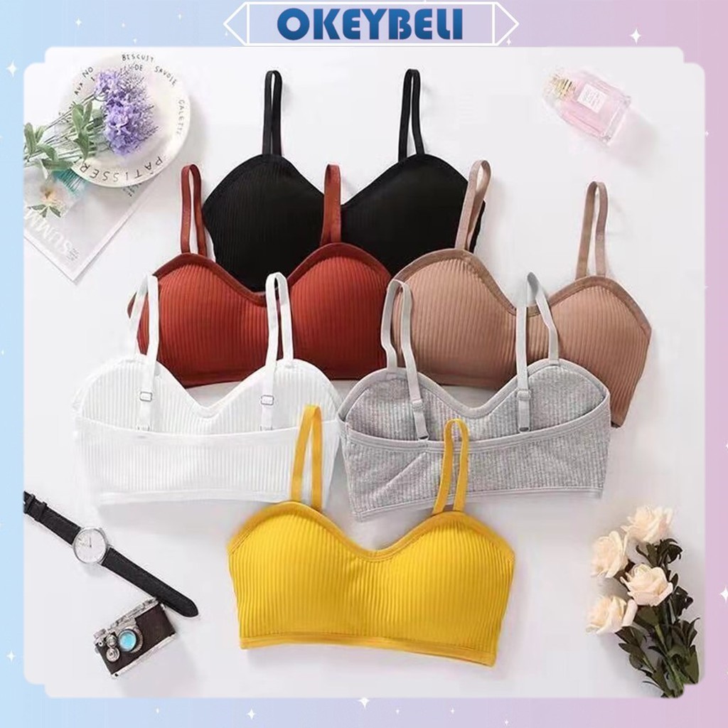 -OKEY BELI-BR009 Bra BH Wanita Tanpa Kawat Bahan Halus Pakaian Wanita Fashion Bra Pantai