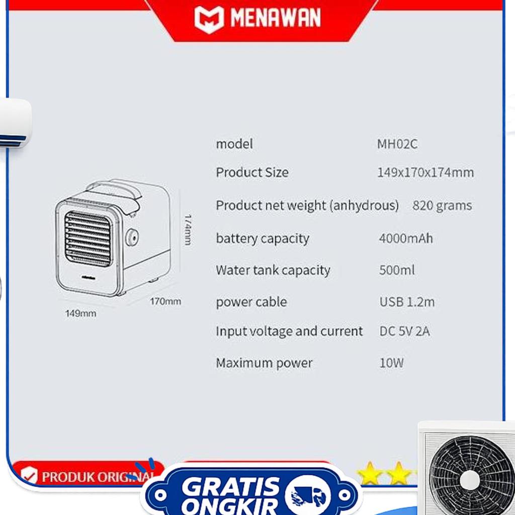 Microhoo Iceman Personal Air Cooler Kipas Angin Ac Pendingin Portable