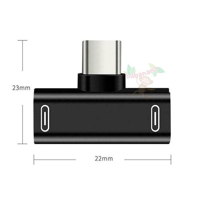 Chez- Otg Splitter 2 In 1 Type-C Output Gaming Cabang Tipe C Cabang