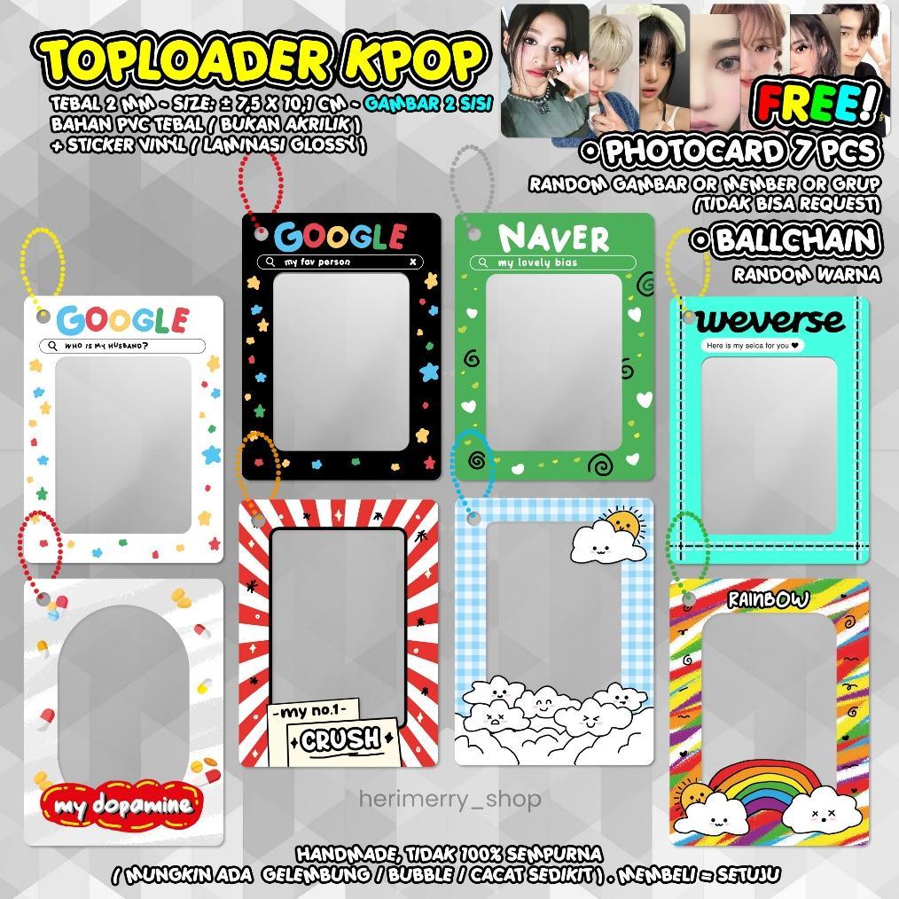 TopLoader Deco Photocard Holder Kpop PC POCAHOL CAHOL Handmade 2 Sisi Toplo Universal Poca Cahol