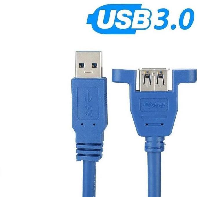 USB 3.0 MALE TO FEMALE EXTENSION CABLE PANEL MOUNT 30 CM ITE99