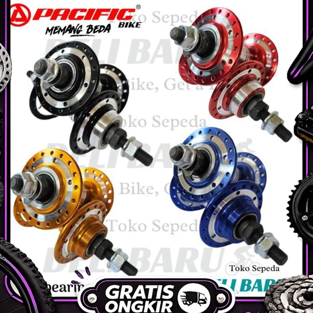 Pacific Hub Bearing 36 Hole Single Speed Model Drat Trombol Bering Alloy Sepasang Sepeda Bmx Fixie