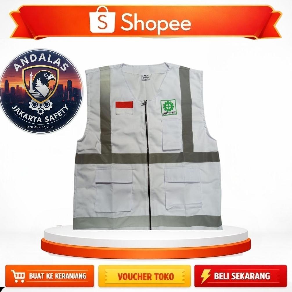 BIG PROMO rompi safety/rompi safety warna putih/rompi safety proyek