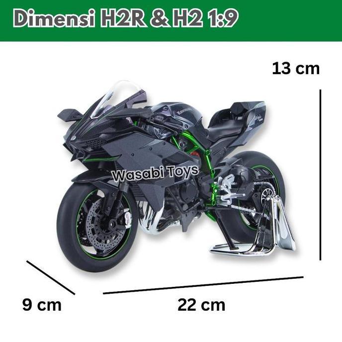 Miniatur Diecast 1:9 Ninja H2R & H2 (Paddock, Suspensi, Lampu, Suara)
