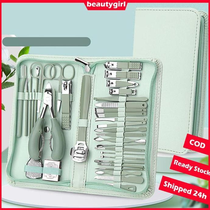 QINGACHO Potongan Kuku 1 Set Gunting Kuku Baja Tahan Karat 35 Buah untuk Alat Canteng Kuku 1 Pcs Per