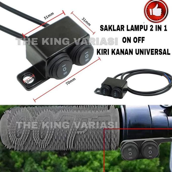 Saklar Lampu Motor 2 In 1 Universal / Tombol Lampu 2 In 1 / Saklar Lampu Motor 2 In 1 On Off 4 Mode 