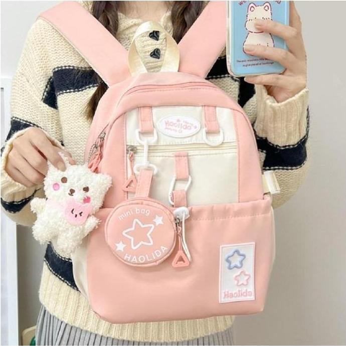 HEMAT BANGET - 2151 TAS SEKOLAH UKURAN KECIL ANAK PEREMPUAN FREE GANTUNGAN BONEKA TAS RANSEL ANAK IM