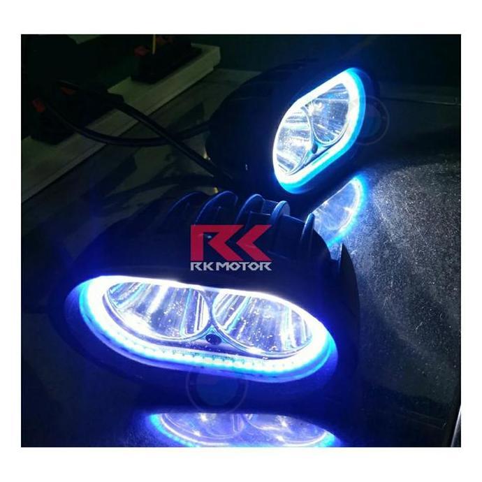 Luminos Lampu Sorot Tembak Angel Eye Oval Offroad Motor Mobil 12V