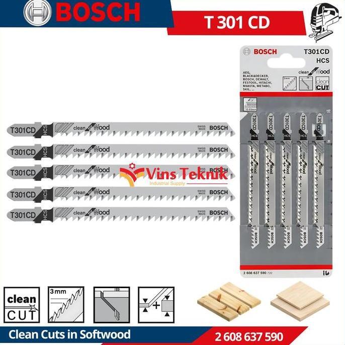 Sale Mata Gergaji Kayu Jigsaw Clean For Wood T301Cd Bosch T 301 Cd
