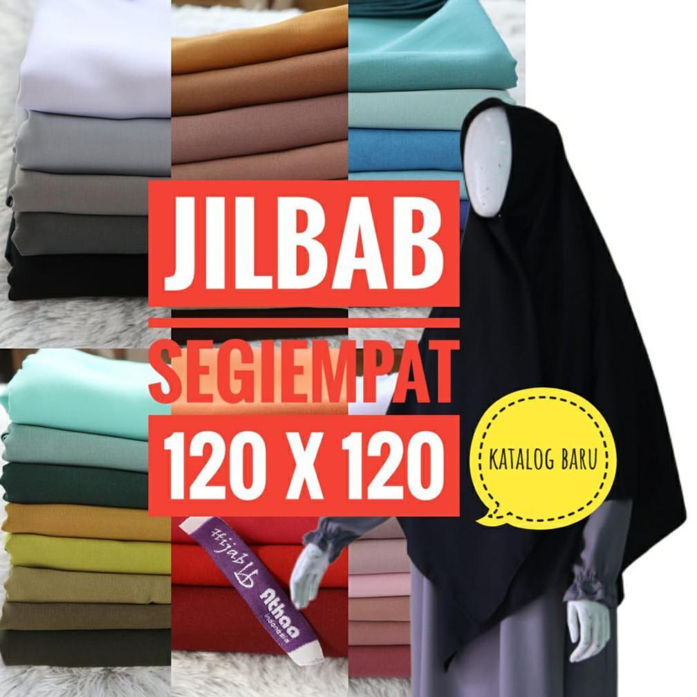 Ramadhan Sale Jilbab Segiempat Wolfis / Khimar segi empat Wolfis Polos 120 x 120