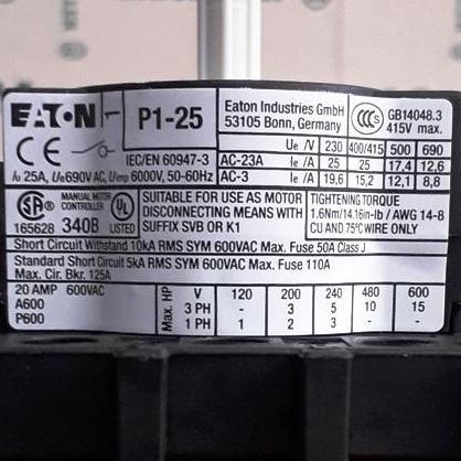 Promo P1-25/Ea/Svb Eaton Moeller Cod