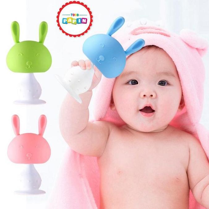 Mainan Gigitan Anak Bayi Rattle Teether Mushroom Jamur Bunyi Bola Kerincingan Silikon Lembut Anak Ba