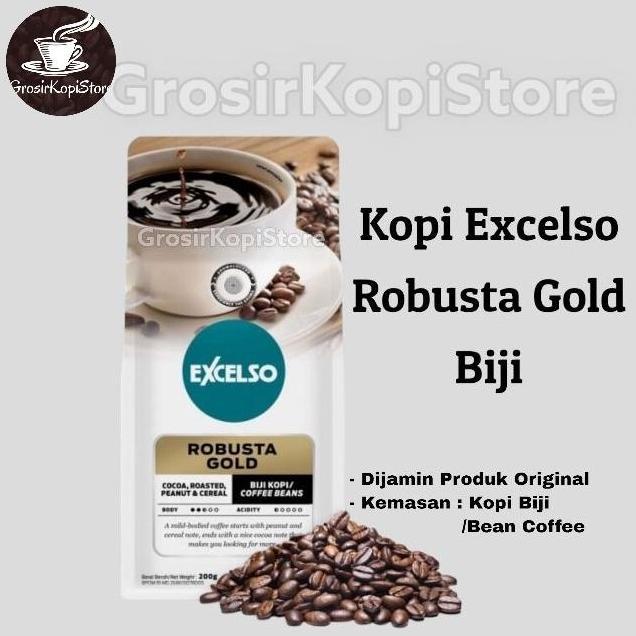 Inikok- Kopi Biji Robusta | Kopi Biji Excelso Robusta Gold 200G- Coffee Bean Excelso Robusta
