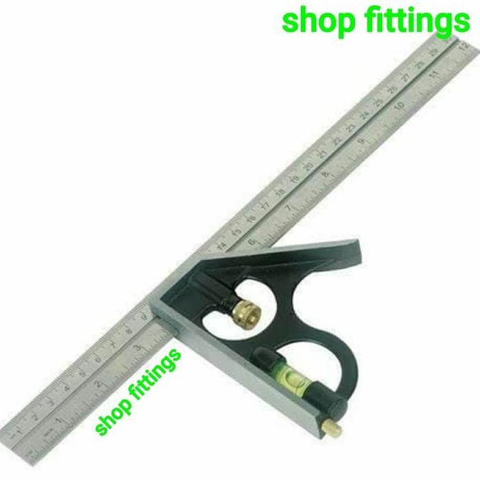 NEW - Sellery 24 400 Siku Tukang Kombinasi 30cm Waterpass Combination Square
