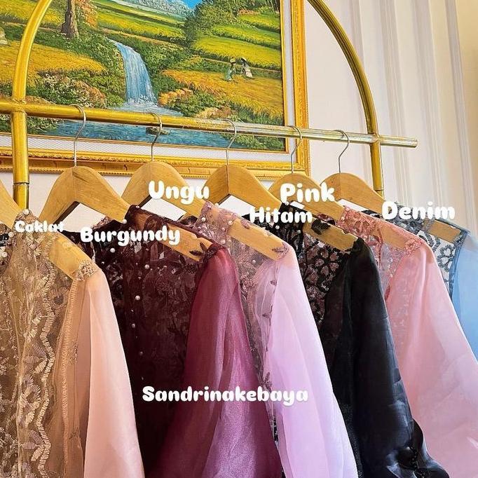 Promo Setelan Outer Kondangan  Organza Dan Rok Plisket /Outer Pagar Ayu Organza Payet