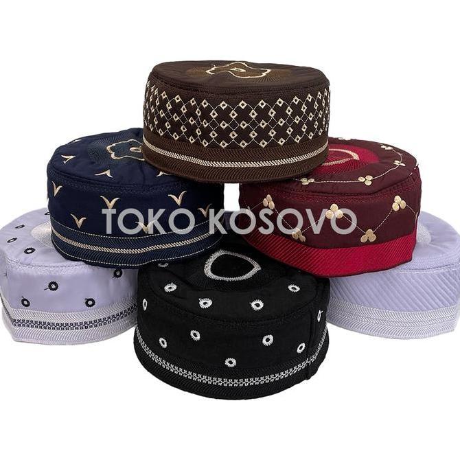 NEW - GROSIR (10 Pcs) Peci MADINAH BUGIS Paket Usaha Kopiah Haji Medina Santri Pesantren Dewasa Anak