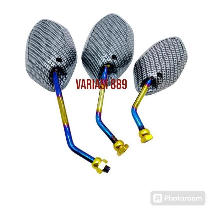 Spion Beat Variasi Karbon Twotone Monel Gold Spion Honda Universal Semua Motor Honda Beat Vario Scoo