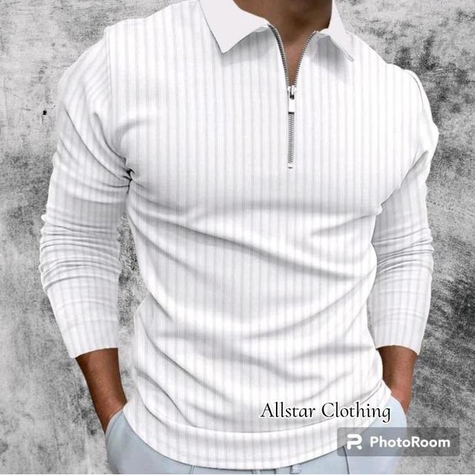 Allstar - Kaos Style V Neck Resleting Krah Polos Distro / Kaos Style Casual / Kaos V Neck Terbaru / 