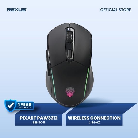 [Exclusive Shopee] Rexus SH10 Mouse Gaming Wireless Rechargeable Baterai RGB