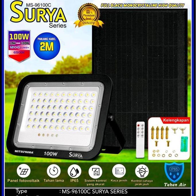 LAMPU SOROT TENAGA SURYA + PANEL TAHAN 12JAM  MS-96100C / MS- 9650C | SURYA SERIES