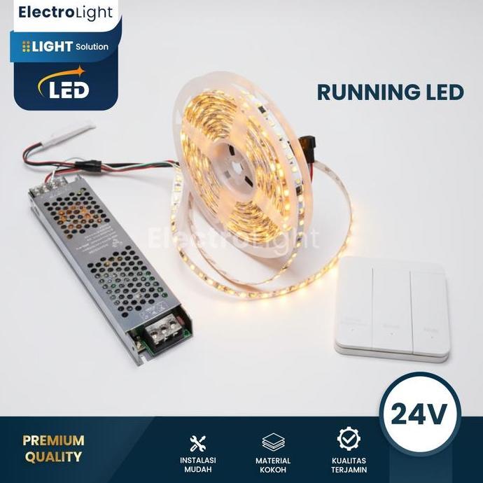 QURYGHANZ Lampu LED strip running saklar wireless cahaya berjalan hias plafon mewah 24V mewah hias d