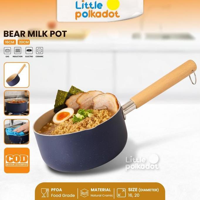 RELMARAMA Panci kecil anti lengket Panci Milk Pot Bear Panci Susu 18cm/20 cm Milk Pan  kecil Panci m
