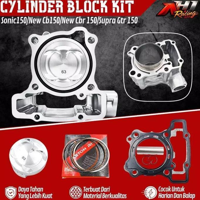 BORING BLOCK BLOK SEHER SONIC 150 R SUPRA GTR 150 NEW CB150R NEW CBR150R LED 63 MM AH1 RACING SUPER 